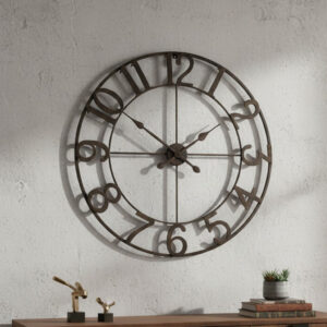 Dark Charcoal Silver-Edge Wall Clock product view