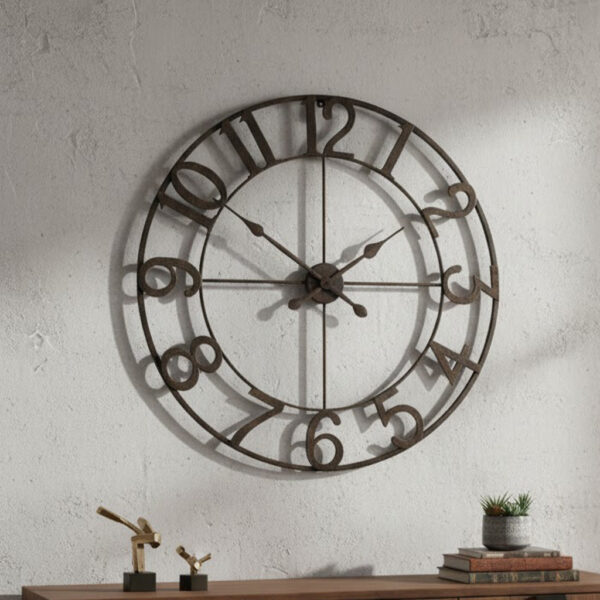 Dark Charcoal Silver-Edge Wall Clock