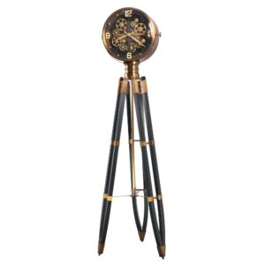 Black Coffee Tripod Gear Floor Clock detail view 2