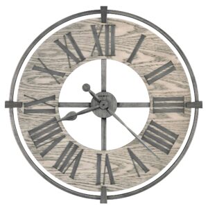 Warm Gray Aged Silver Ring Wall Clock detail view 2