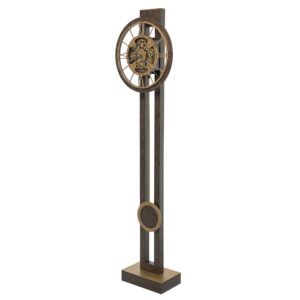 Charcoal Black Aged Brass Floor Clock detail view 2