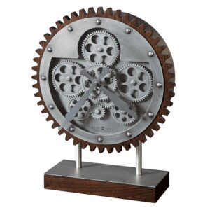Antique Silver Moving-Gear Mantel Clock detail view 2