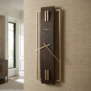 Satin Espresso Brass Bar Wall Clock product view