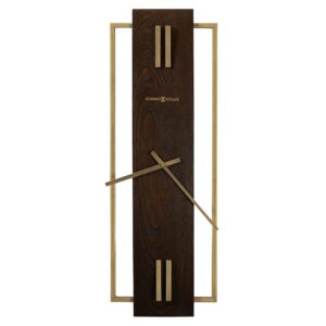 Satin Espresso Brass Bar Wall Clock detail view 2