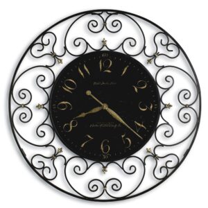 Black Scrollwork Gold Dial Wall Clock detail view 2