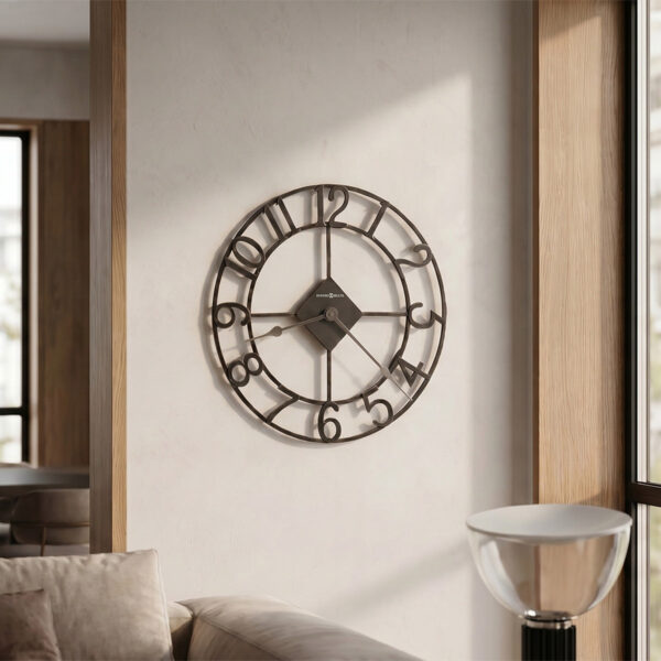Charcoal Silver Open-Line Wall Clock