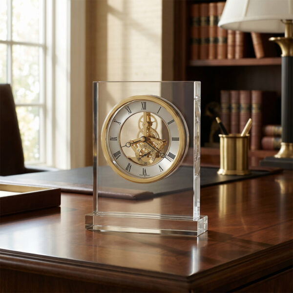 Brass Skeleton Optical Crystal Clock