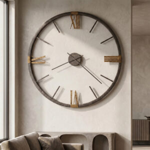 Charcoal Gold Monumental Wall Clock product view