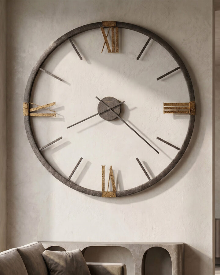 Charcoal Gold Monumental Wall Clock