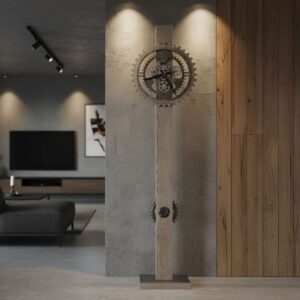 Seaside Gray Moving-Gear Floor Clock product view