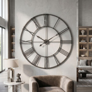 Brushed Nickel Open-Ring Wall Clock product view