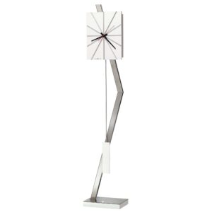 Gloss White Chrome Sunbeam Floor Clock detail view 2