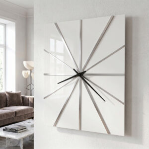 Gloss White Chrome Sunbeam Wall Clock product view