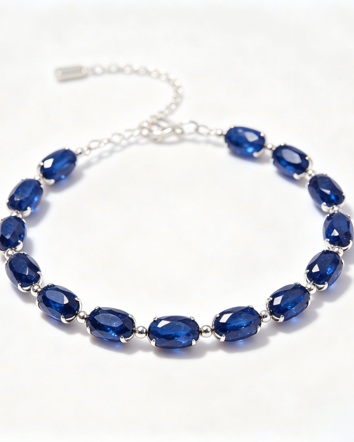 Royal Blue Beaded Statement Bracelet