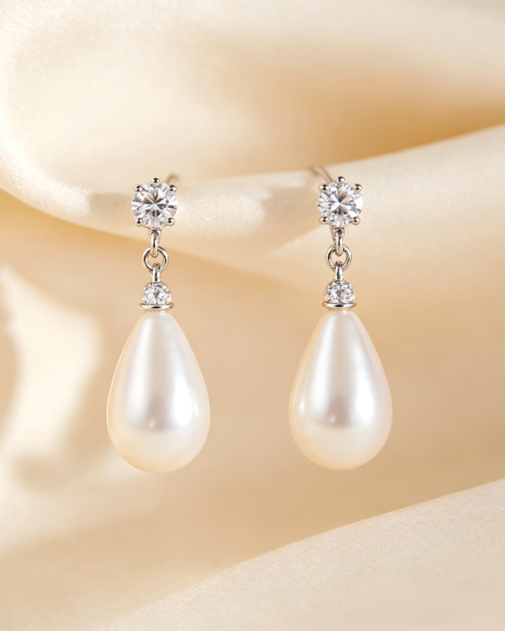 Classic Long Pearl Dangle Earrings