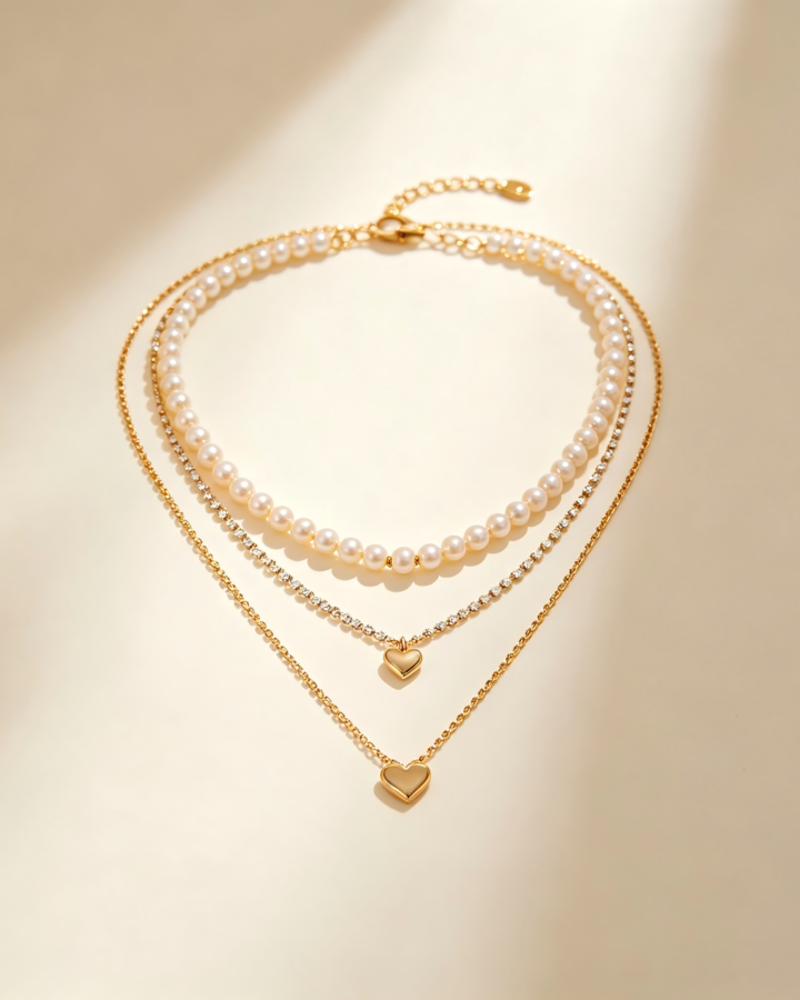 Graduated Gold Chevron Collar Necklace