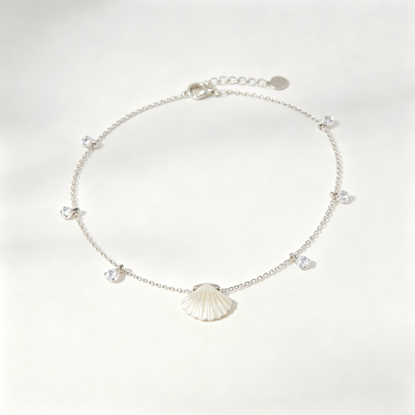 Fine Silver Chain Anklet with Charms