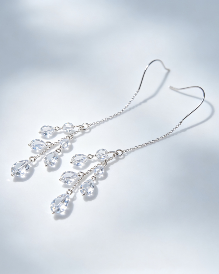 Dangling Crystal Threader Earrings