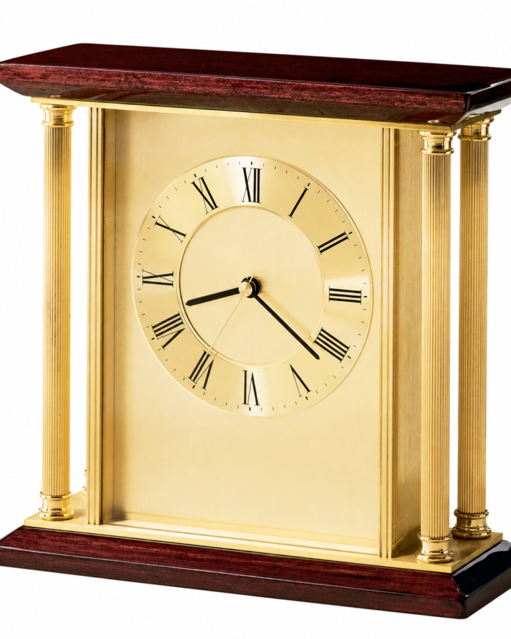 Gold-Tone Metal Table Clock