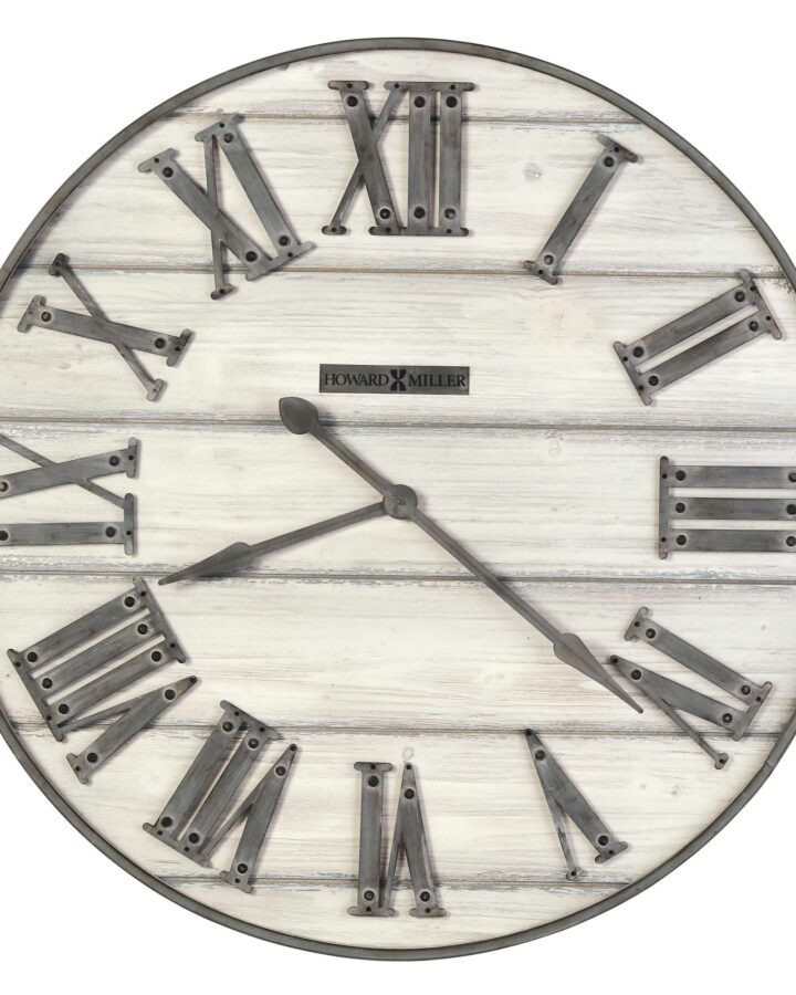 Aged Wood Roman-Numeral Wall Clock